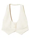 Twinset Halter-neck Button Waistcoat In White