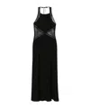Twinset Long Satin Halterneck Dress With Lace