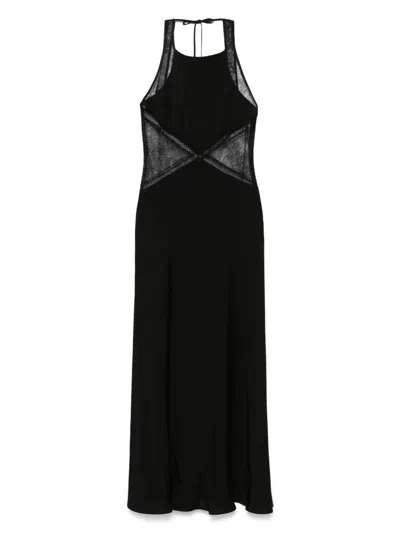 TWINSET HALTERNECK SATIN MAXI DRESS