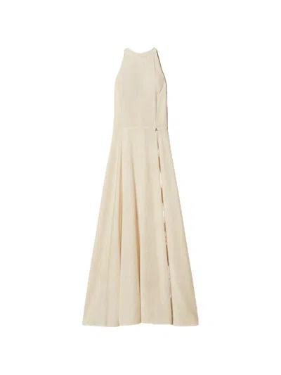 Twinset Halterneck Tie Dress In Neutral