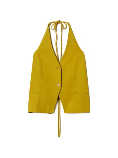 Twinset Halterneck Waistcoat In Green