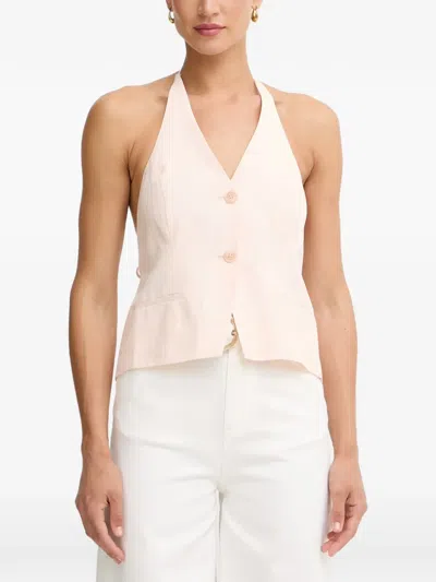Twinset Halterneck Waistcoat In Pink