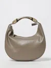 Twinset Structured Dove Grey Handbag With Minimalist Design In Brown
