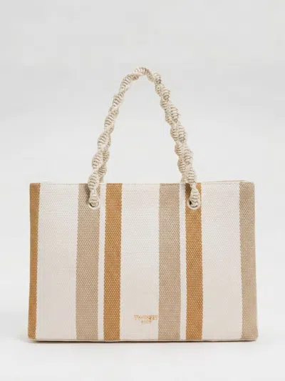 Twinset Striped Twisted-handle Tote Bag In Red