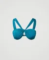 Twinset Haut De Maillot De Bain Bandeau Avec Fronces In Blue