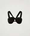 Twinset Haut De Maillot De Bain Bandeau Avec Fronces In Black