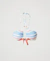 Twinset Striped Bandeau Bikini Top In Blue