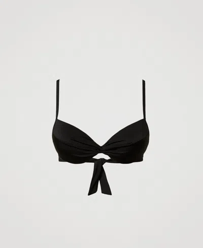 Twinset Haut De Maillot De Bain Push-up Avec Fronces In Black