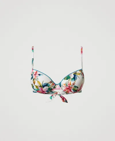 Twinset Haut De Maillot De Bain Push-up Avec Imprimé Floral In Multi