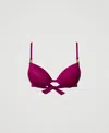 Twinset Haut De Maillot De Bain Push-up Avec Oval T In Purple
