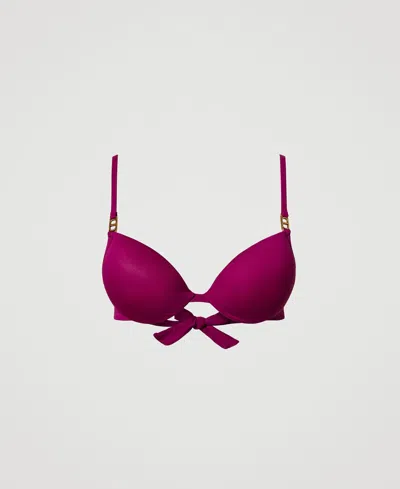 Twinset Haut De Maillot De Bain Push-up Avec Oval T In Purple