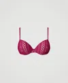 Twinset Haut De Maillot De Bain Push-up Effet Dentelle In Pink
