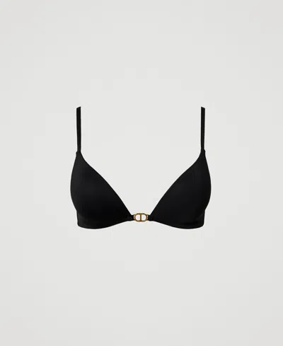 Twinset Haut De Maillot De Bain Triangle Ampliforme Avec Oval T In Black