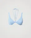 Twinset Haut De Maillot De Bain Triangle Ampliforme Avec Perles In Blue