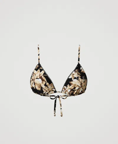 Twinset Haut De Maillot De Bain Triangle Avec Imprimé In Multi