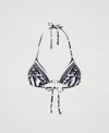 Twinset Haut De Maillot De Bain Triangle Avec Imprimé Foulard In Blue