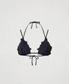 Twinset Haut De Maillot De Bain Triangle Avec Patchs Floraux In Black
