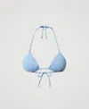 Twinset Haut De Maillot De Bain Triangle Avec Perles In Blue