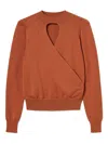 Twinset Heart-neckline Crossover Jumper In Brown
