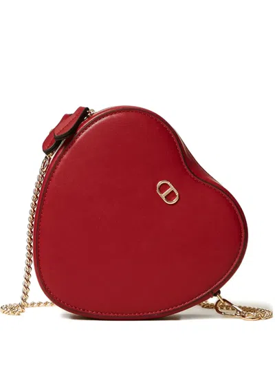 Twinset Heart-shaped Chain-strap Bag In Brown
