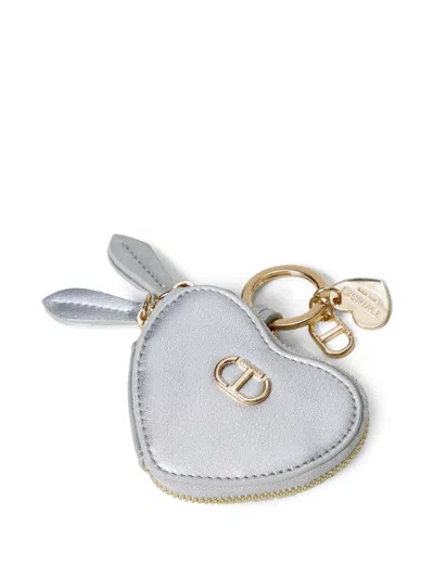Twinset Heart-shaped Coin Purse In Silver