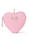 Twinset Heart-shaped Zip-around Purse In Pink