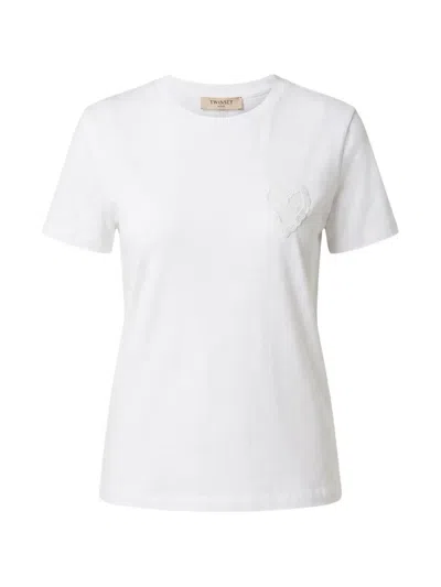 Twinset Short-sleeved Crewneck T-shirt In White