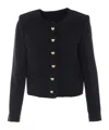Twinset Button-front Long-sleeve Casual Jacket In Black