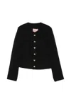 Twinset Button-front Long-sleeve Casual Jacket In Animal Print