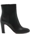 Twinset Smooth Leather Ankle Boots In Black