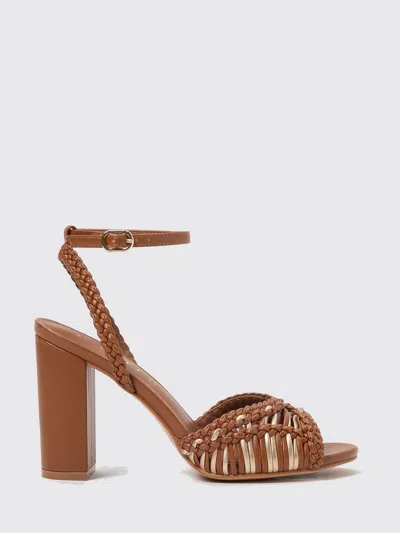 Twinset Woven Synthetic Leather Sandals In Brown