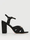 Twinset 100mm Buckled Interwoven Sandals In ブラック