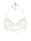 Twinset Herringbone-pattern Bikini Top In White