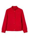 Twinset High-neck Balloon-sleeve Bomber Jacket In Red