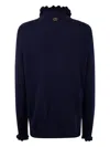 Twinset High-neck Logo-detail Sweater In Blue
