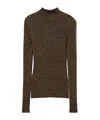 Twinset High-neck Lurex Sweater In Green