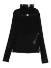 Twinset High-neck Mesh T-shirt In Black