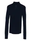 Twinset High-neck Ribbed Sweater In Blue