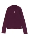 Twinset High-neck Ribbed Sweater In Purple