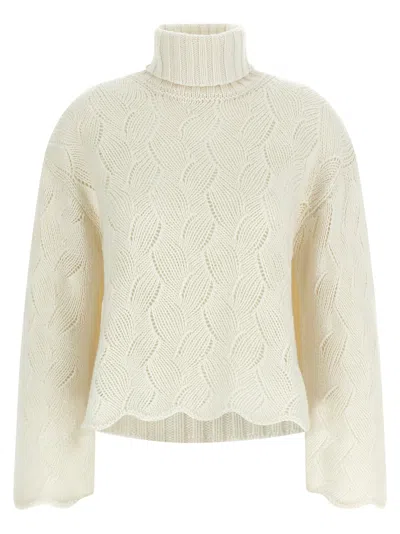 Twinset High Neck Sweater In Neutral