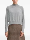Twinset High-neck Wool Sweater In Gray