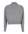 Twinset High-neck Wool Sweater In Gray