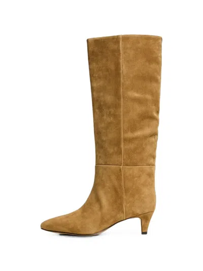 Twinset High Suede Boots In Brown