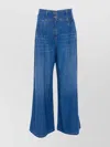 Twinset High Waist Wide-leg Denim Trousers In Blue
