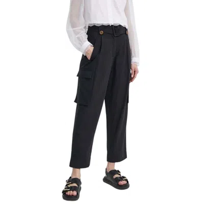 Twinset High-waisted Cargo Trousers In Black