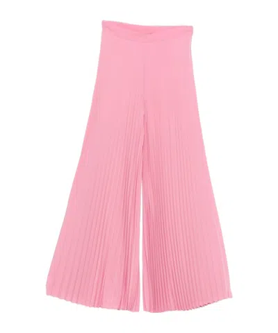 Twinset High-waisted Pleated Casual Pants In Pink