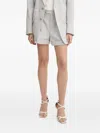 Twinset High-waisted Tailored Shorts In Gray