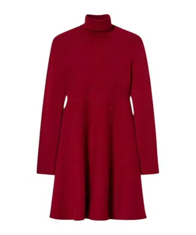 Twinset High-neck Knit Dress In Multi