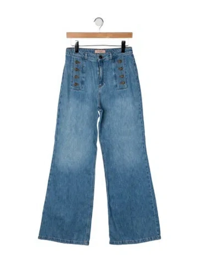 Pre-owned Twinset High-rise Flared Jeans W/ Tags In Blue