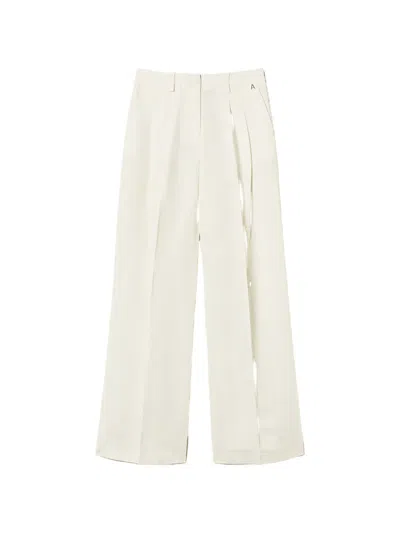Twinset High-rise Palazzo Pants In White